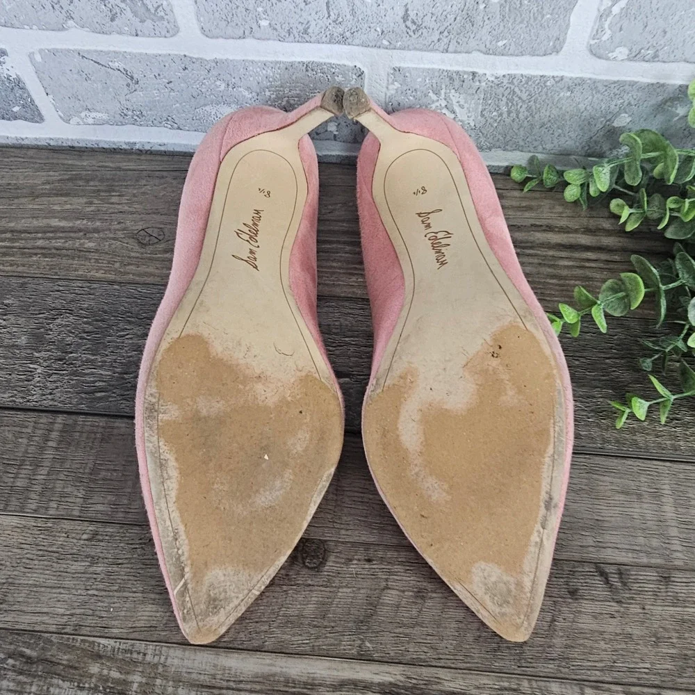 Sam Edelman Hazel Pink Suede Pointed Toe Stiletto Pumps Womens 8.5M Coquette - Picture 6 of 8